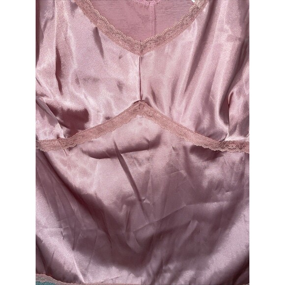 Moa‎ Moa Top Womens 2X Pink Sleeveless V Neck Lace Satiny Y2k Fairy Festival - Picture 5 of 10